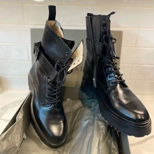 COPY - AllSaints Onyx Black Leather Boots
